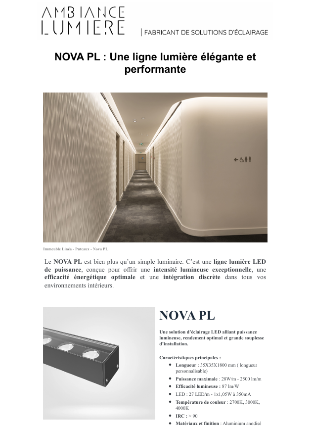 Ligne lumière NOVA