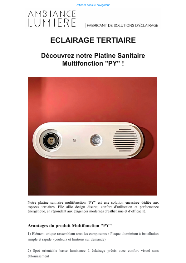 Platine sanitaire : Multifonction PY